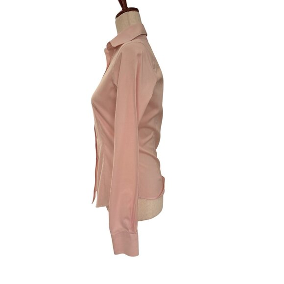 Brooks Brothers 346 Womens Size 0 Pink Fitted Button Down Shirt Non Iron Stretch - Picture 2 of 5